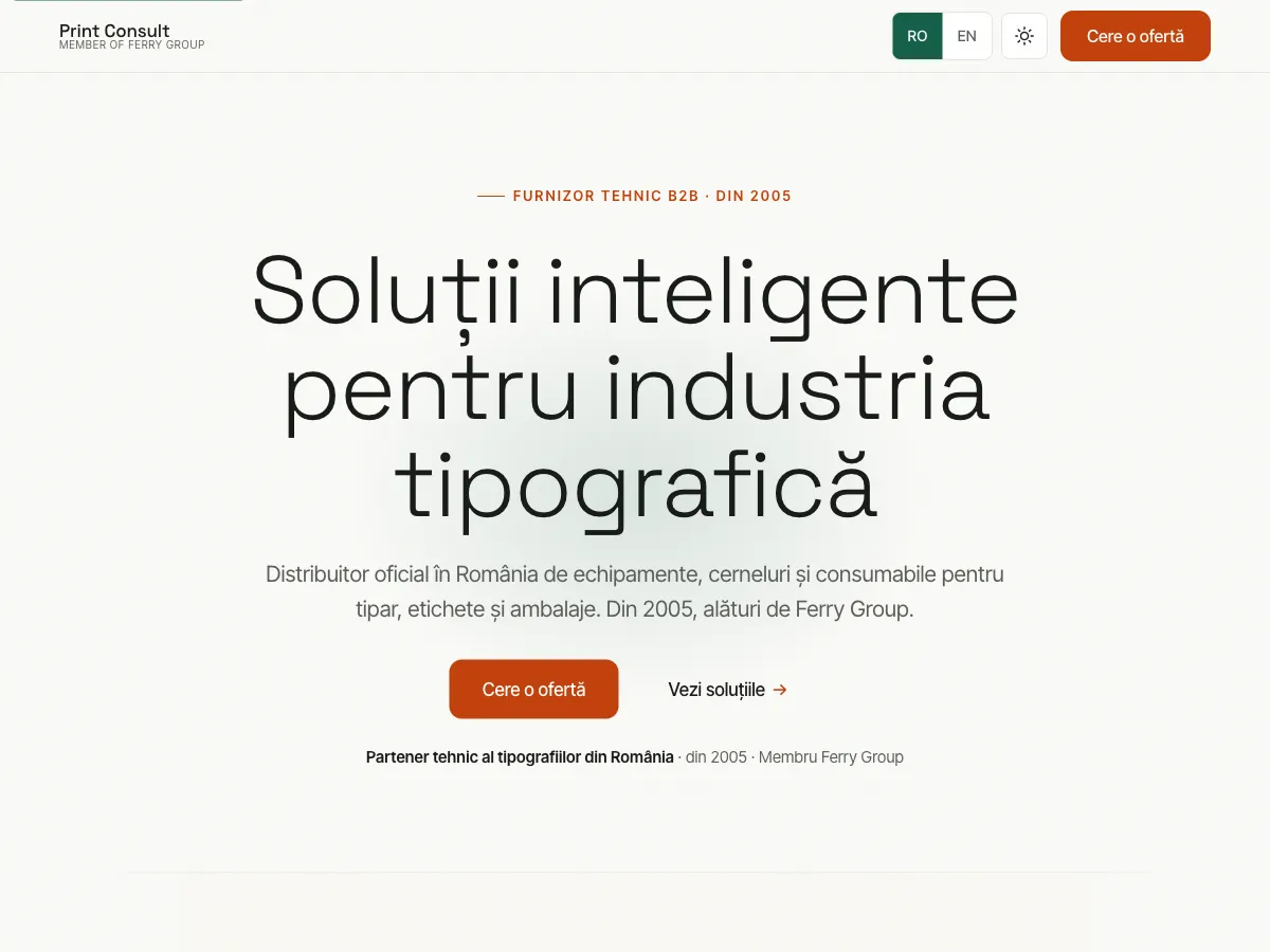 Captură din site-ul Print Consult SRL