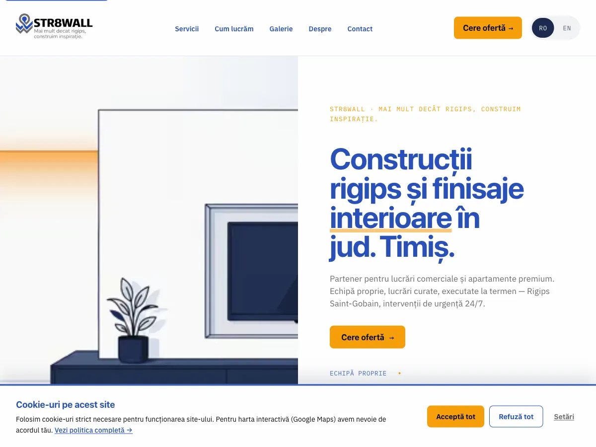 Captură din site-ul Str8wall Timiș